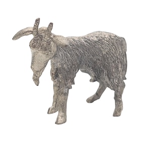 Vintage Pewter Billy Goat Miniature Figurine | Farm Animal Collectible | Rustic Decor | Made in England | Small Metal Ornament