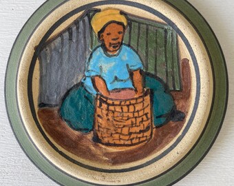 Hand Painted Terracotta/Clay, Wall Art, Three Piece Set