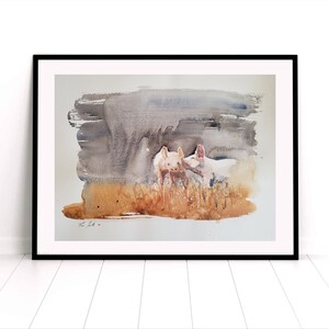 Little Pigs (2021) Watercolor Print Wall Art, Unframed