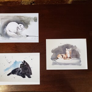 Cat Collection #1 Watercolor Postcards - Set of 3 - Original Art Prints