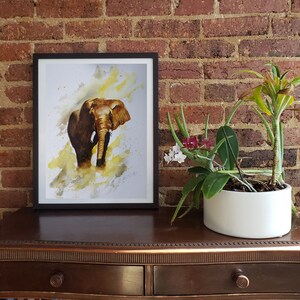 Elephant (2018) Watercolor Print Wall Art, Unframed