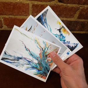 Abstract Art Watercolor Thank You Cards - Abstract Collection #1 - Set of 3 - Original Art Prints