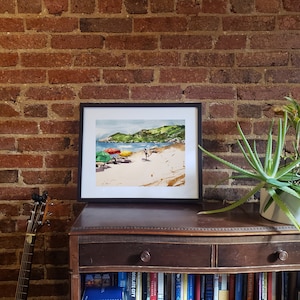 Praia Mole, Florianopolis (2021) Hand Painted Watercolor, Original and Print Wall Art, Unframed