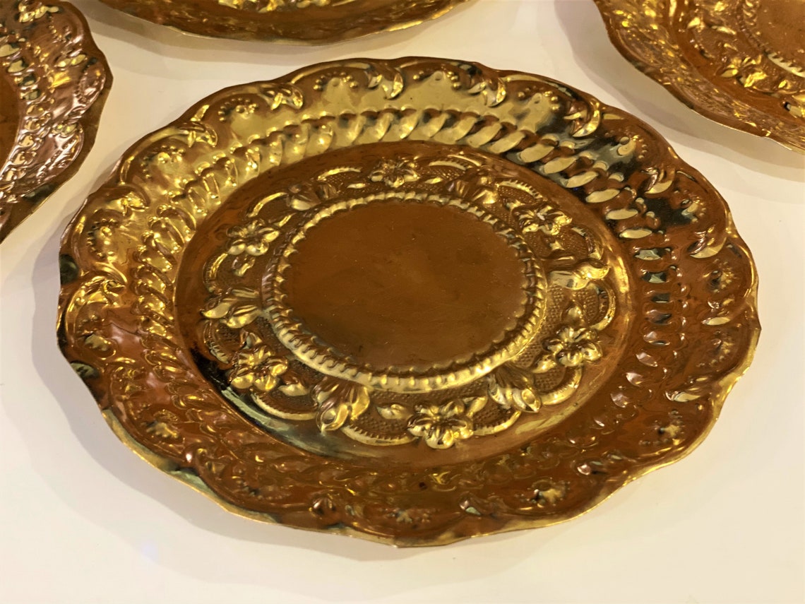 Decorative metal Plate with carvings Decoration and Useful Etsy