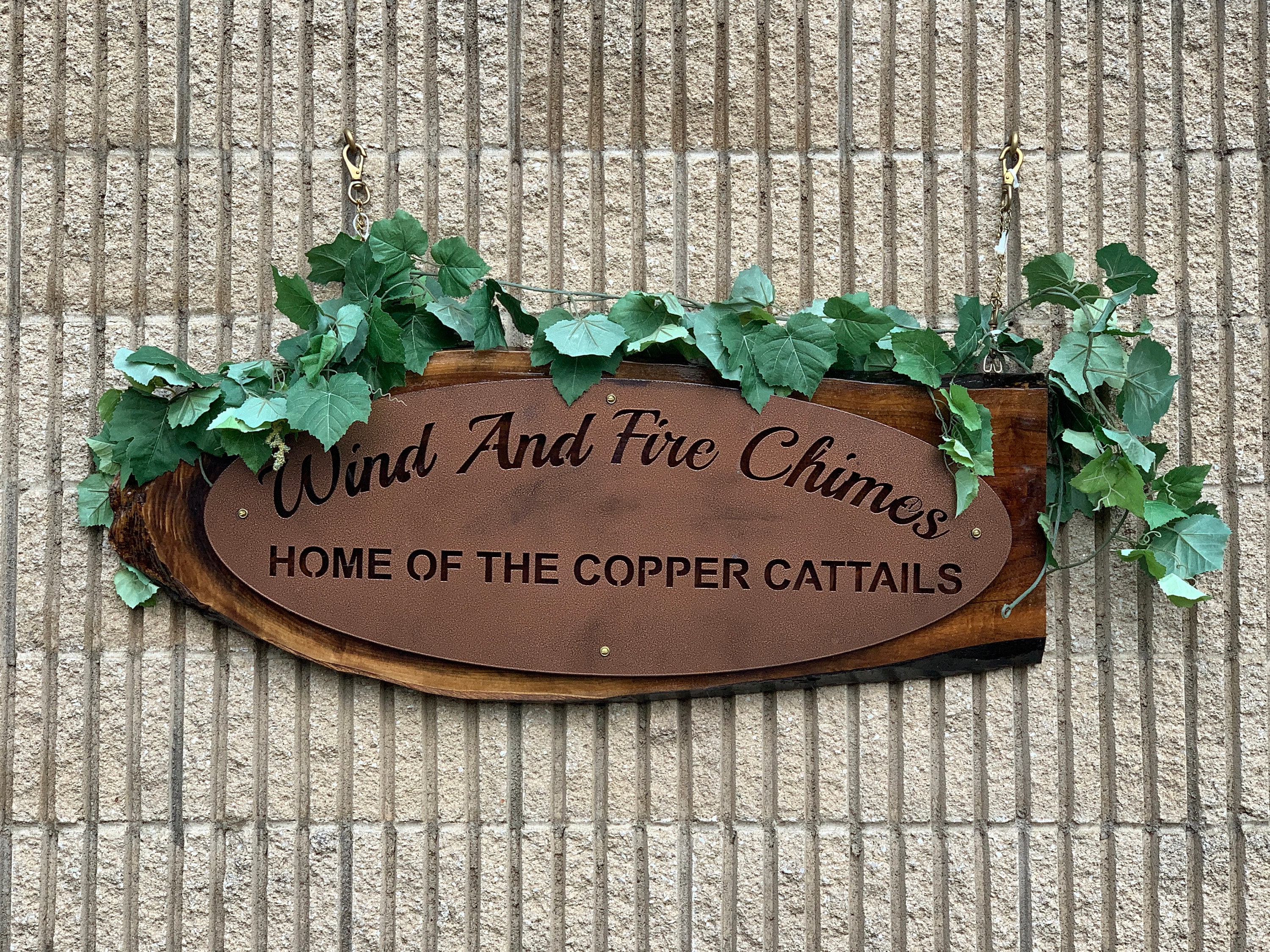 Copper Cattail Wind Chimes