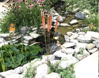 Copper Cattail Wind Chimes