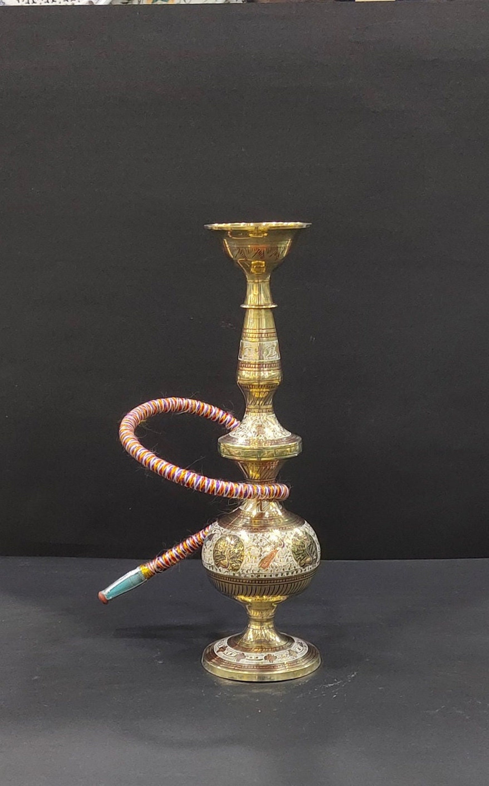 Hookah Indian Brass Vintage Folding Hookah Set Pipes Antique Etsy