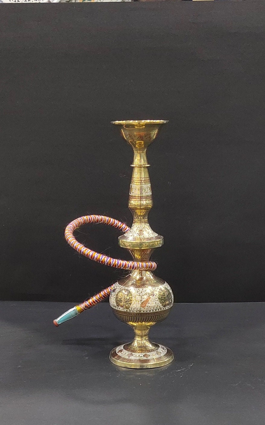 Hookah Indian Brass Vintage Folding Hookah Set Pipes Antique Etsy