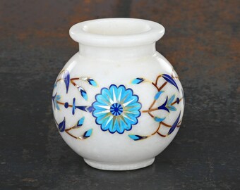 handicraftsInnstore 2 Marble stone inlay round Ash Tray Candle holder 3 x 3 inches