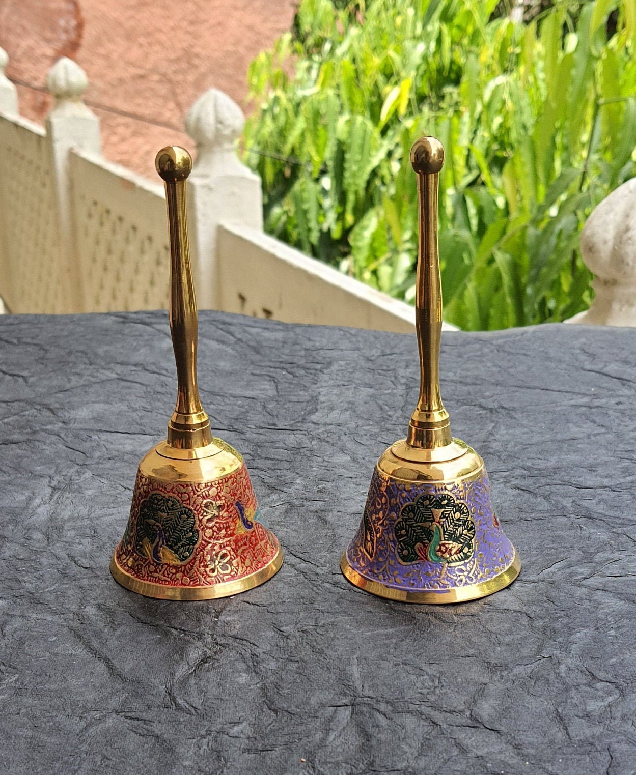 2 Elegant Brass Decorative Hand Bell Dinner Bell School Bell Etsy UK