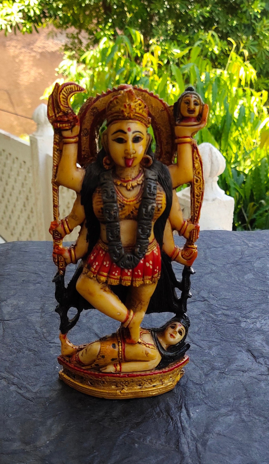 Kali Statue with Antique Finish in Marble Dust Goddess Kali Etsy