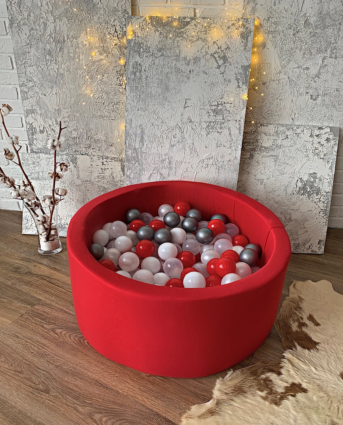 Ball Pit 200 Balls included Red foam ball pit baby ball Etsy