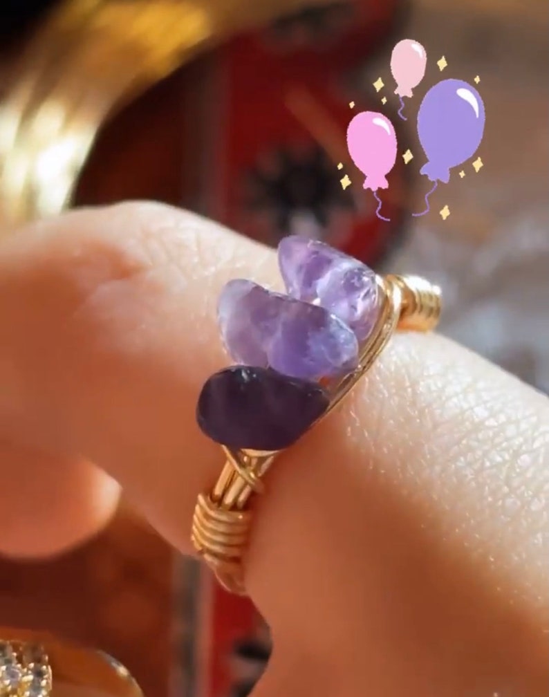 amethyst clump ring
