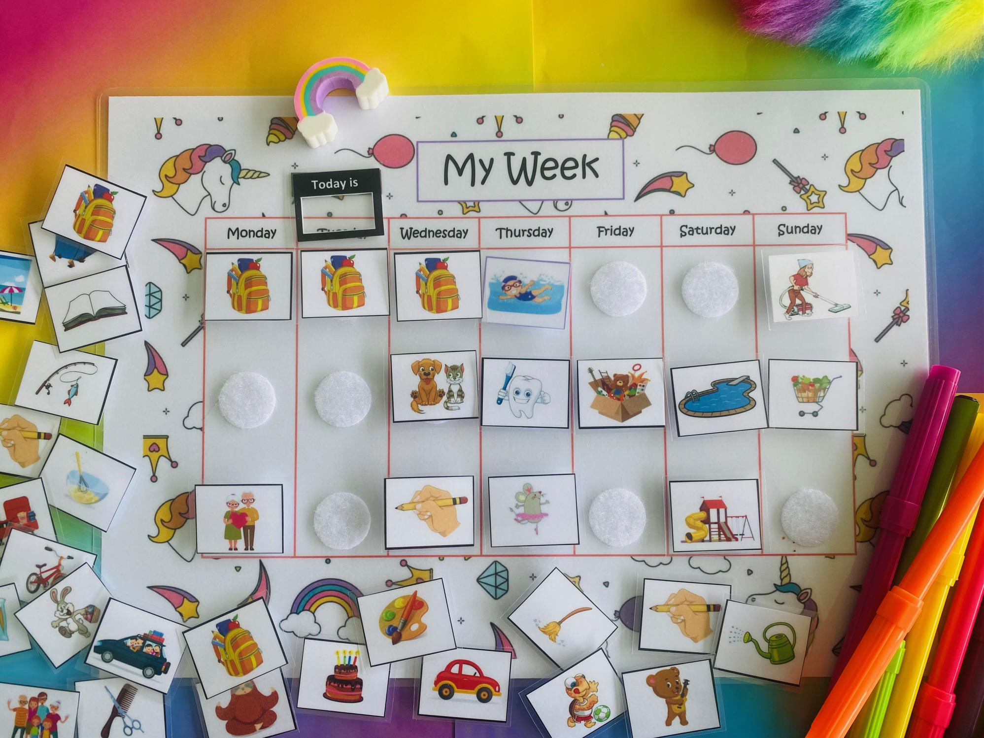 Kids Visual Weekly Planner, Printable, Organisation, Kids Schedule ...