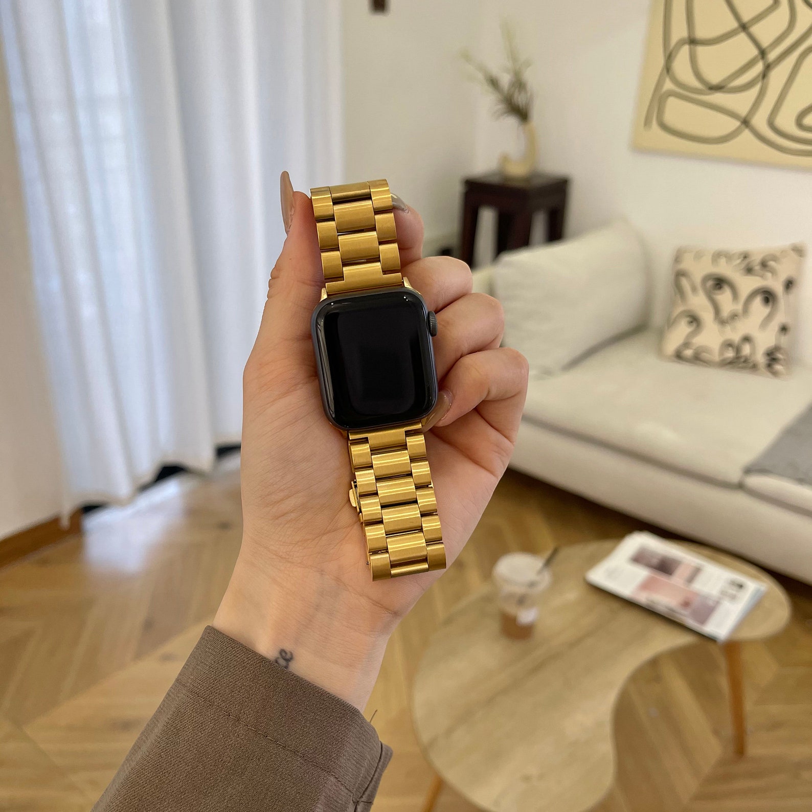 Gold Apple Watch Band Iwatch Band 45mm 38mm 40mm 42mm 44mm Etsy