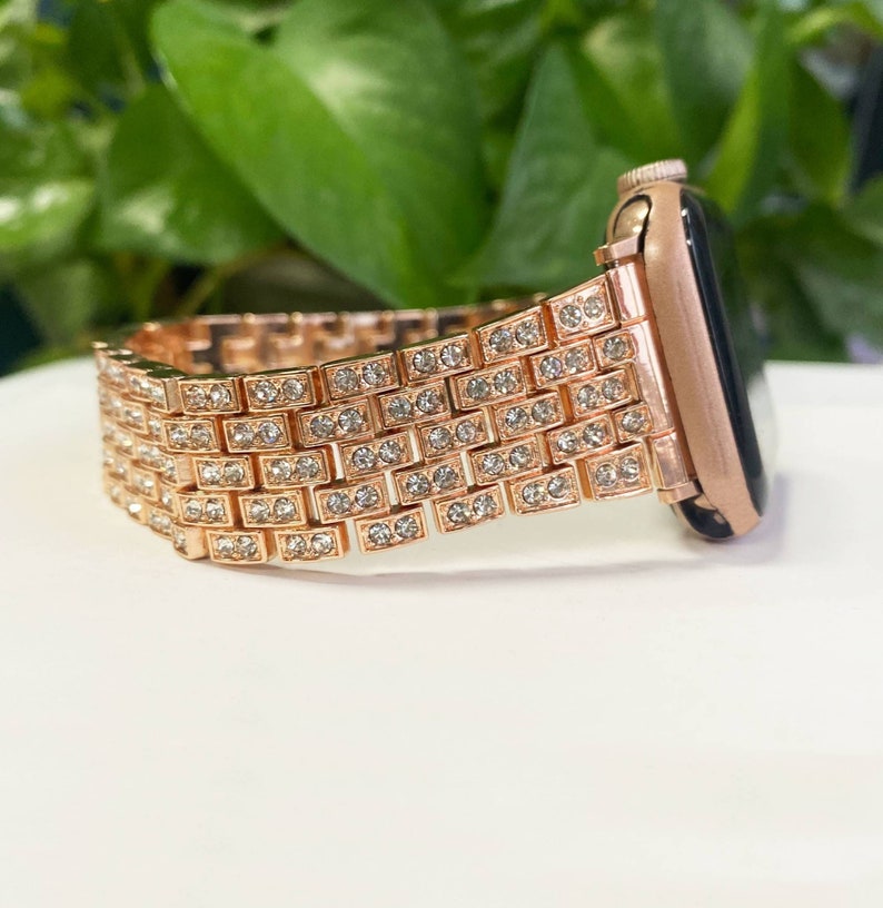 Diamond Gold Apple Watch Band Series 7 Iwatch Band Metal 38mm - Etsy