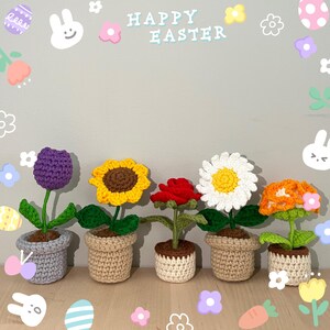 Crochet Plants, Crochet Flower Plants, Finished Houseplant Decor, Car Charms, Crochet Potted Flower, Crochet Decor, Home Decor, Gift for kid