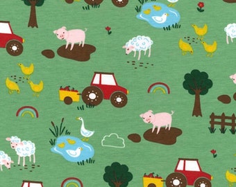 per half metre Farmyard Print Jersey Fabric
