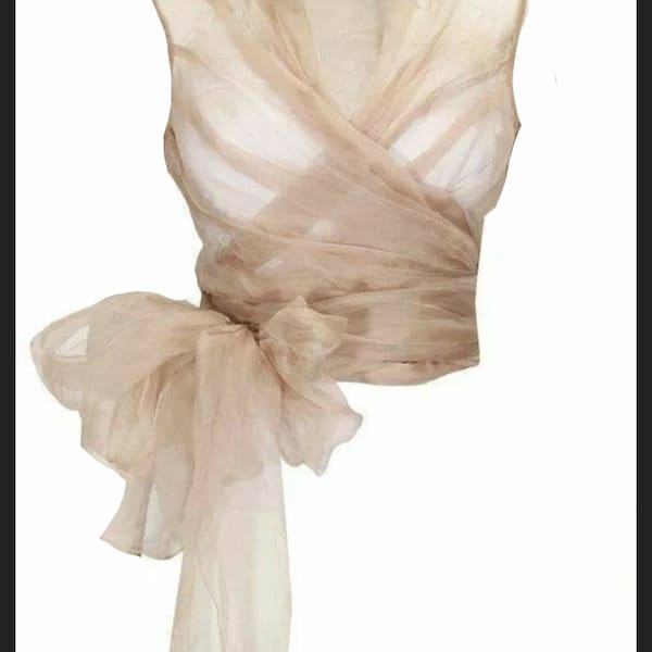 Nude chiffon shirt. Transparent stylish woman's Party blouse! Nudes blouse. Summer blouse