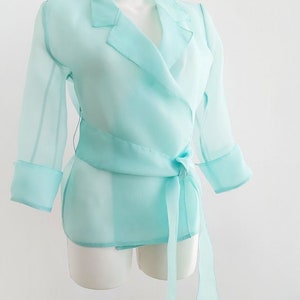 Classic Organza Jacket. Transparent Jacket. Belted organza blazer. Wedding dress!