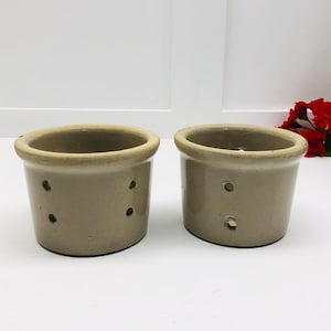 Coladores de queso de gres francés vintage: juego decorativo de 2