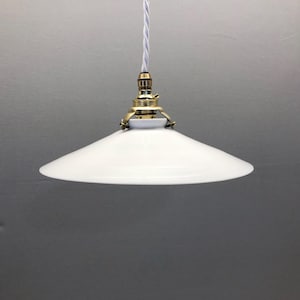 French Vintage Opaline Lampshade Ceiling Light, French Milk Glass Antique Lampshade