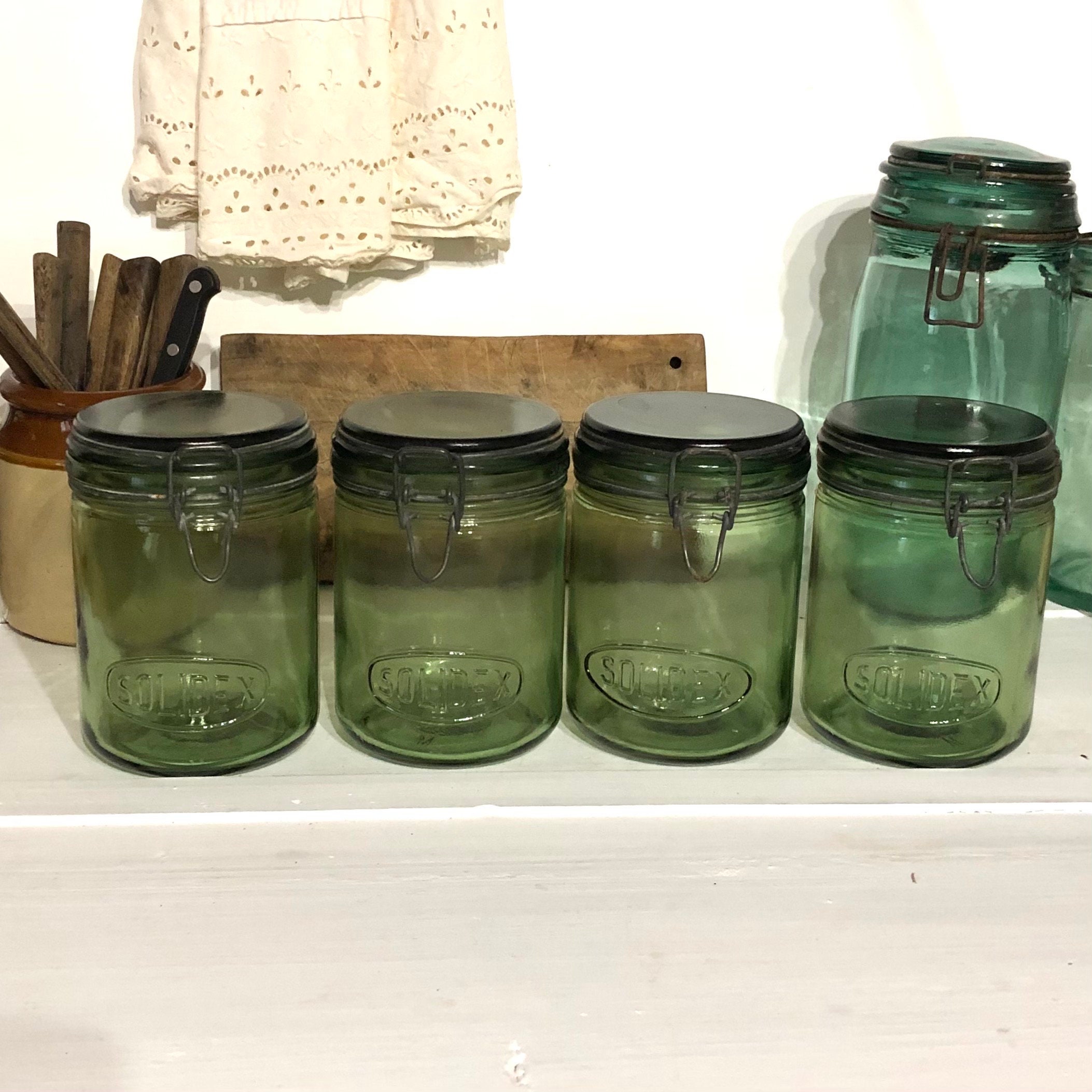 Antique French 1 Litre Jar, Vintage Canning Jar, 1L Solidex Jars ...