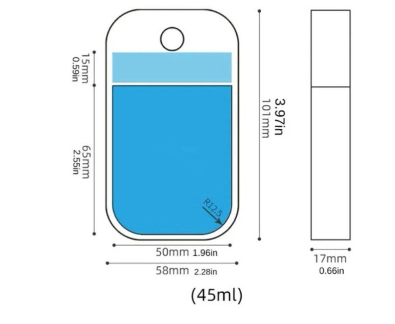 Vaporisateur vide personnalisé de 45 ml, brume, parfum, désinfectant pour les mains, toner, cadeau, approuvé par la TSA, voyage, pastel image 3