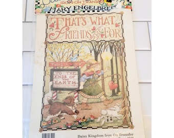 MARY ENGELBREIT That's What Friends Are For Iron-On Fabric Transfer Vintage