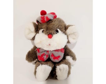 Target Dayton Hudson Vintage Lil' Tweaks Christmas Mouse Squeaky Plush 10” Tall