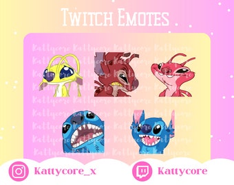 Cute Stitch Family Twitch Discord Emotes