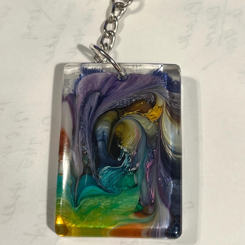 Alcohol Ink Keychain - Etsy