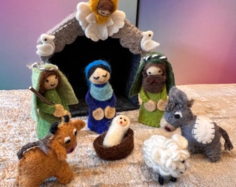 9pc Christmas Nativity Set, 100% felt, handmade and ecofriendly