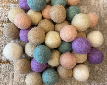 Neutral Pastel Easter mix, 2.5cm wool felt ball pom poms for DIY craft kits, garland making, fillable letters, flower arrangements & mobiles