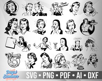 Download Retro Woman Svg Etsy