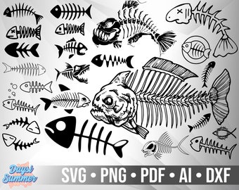 Download Fish Skeleton Svg Etsy