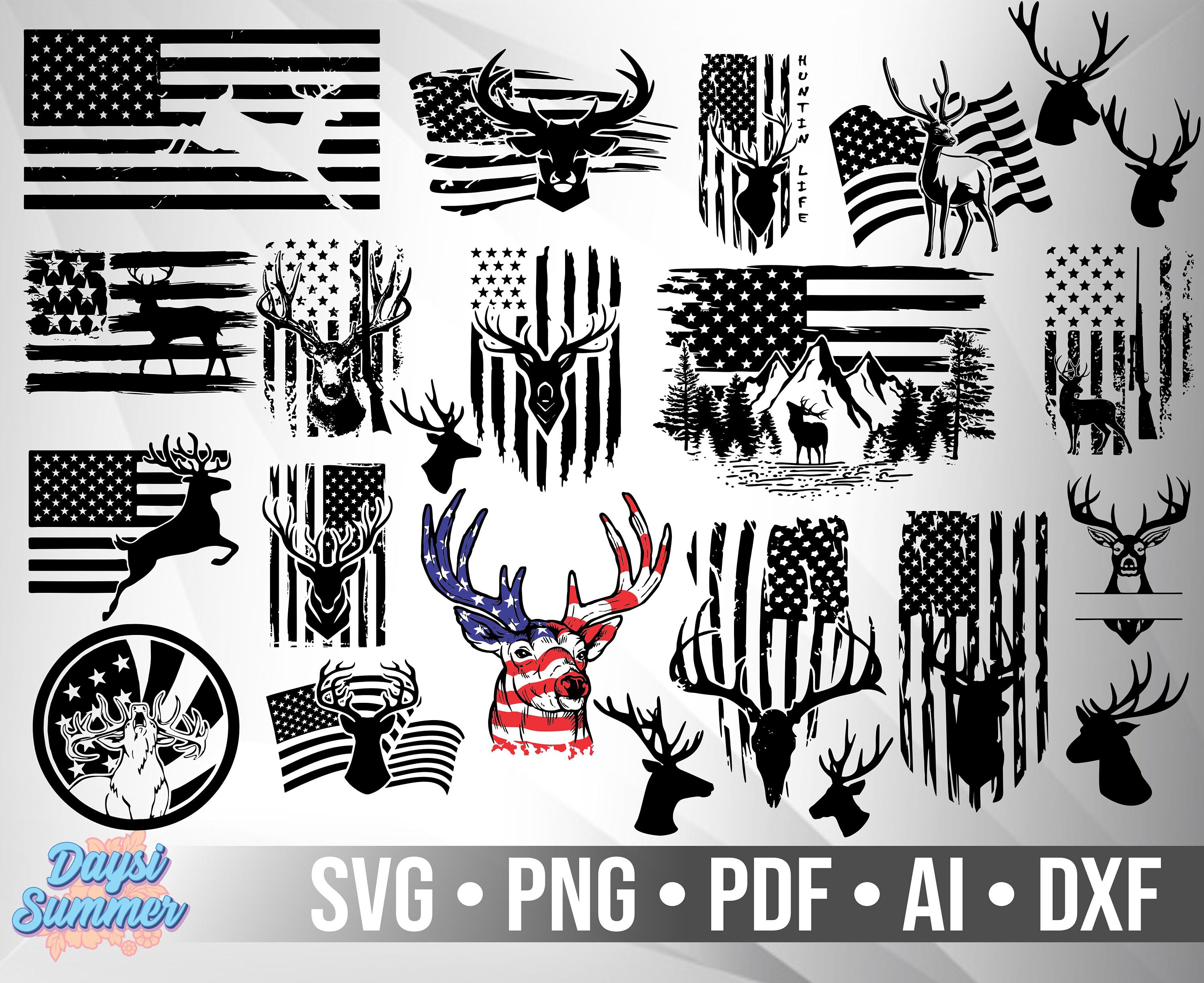 DEER FLAG USA svg png pdf dxf Ai  Etsy