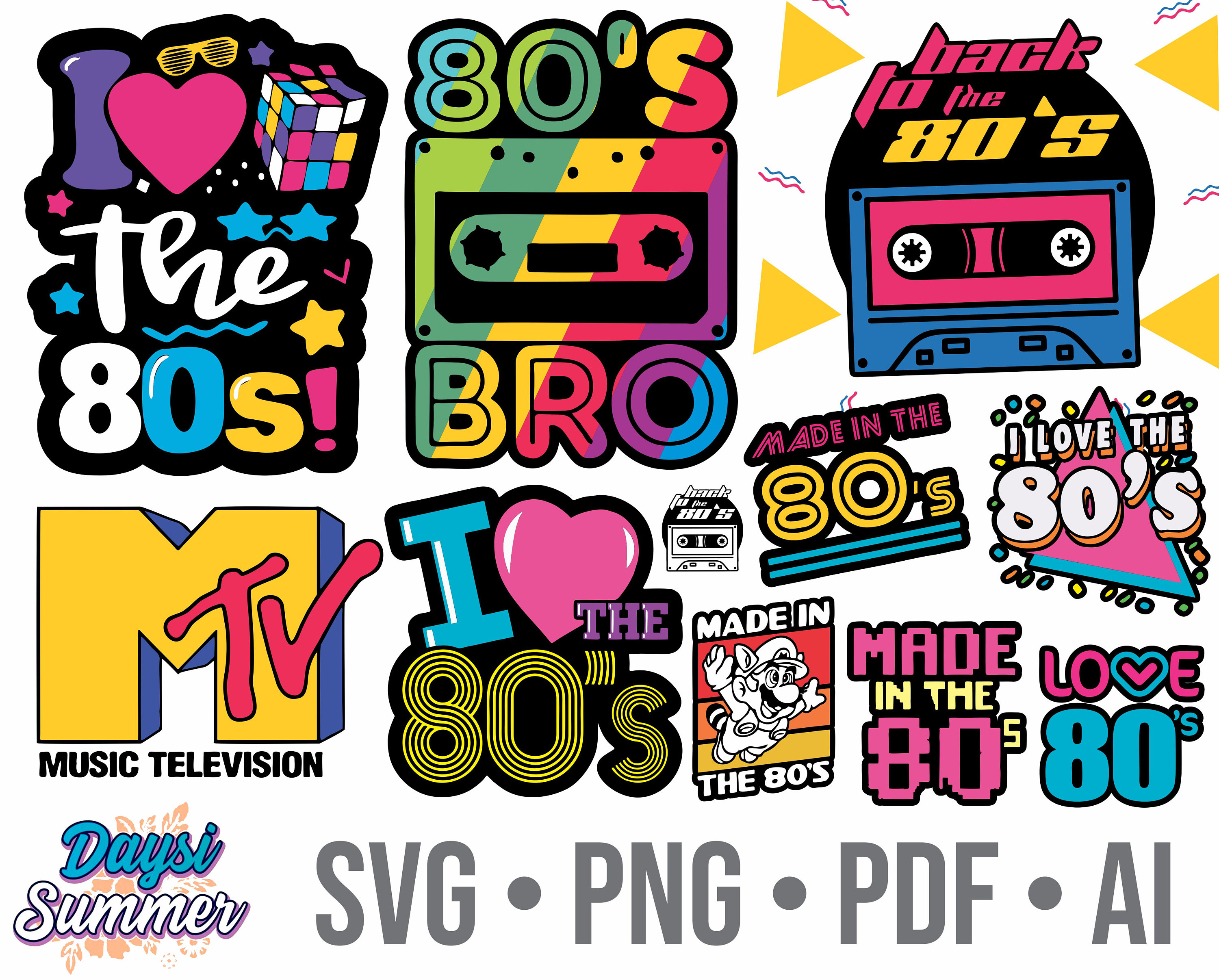 Retro 80s Svg Love 80s Svg Birthday Svg 80s Clipart Neon Etsy | Images ...