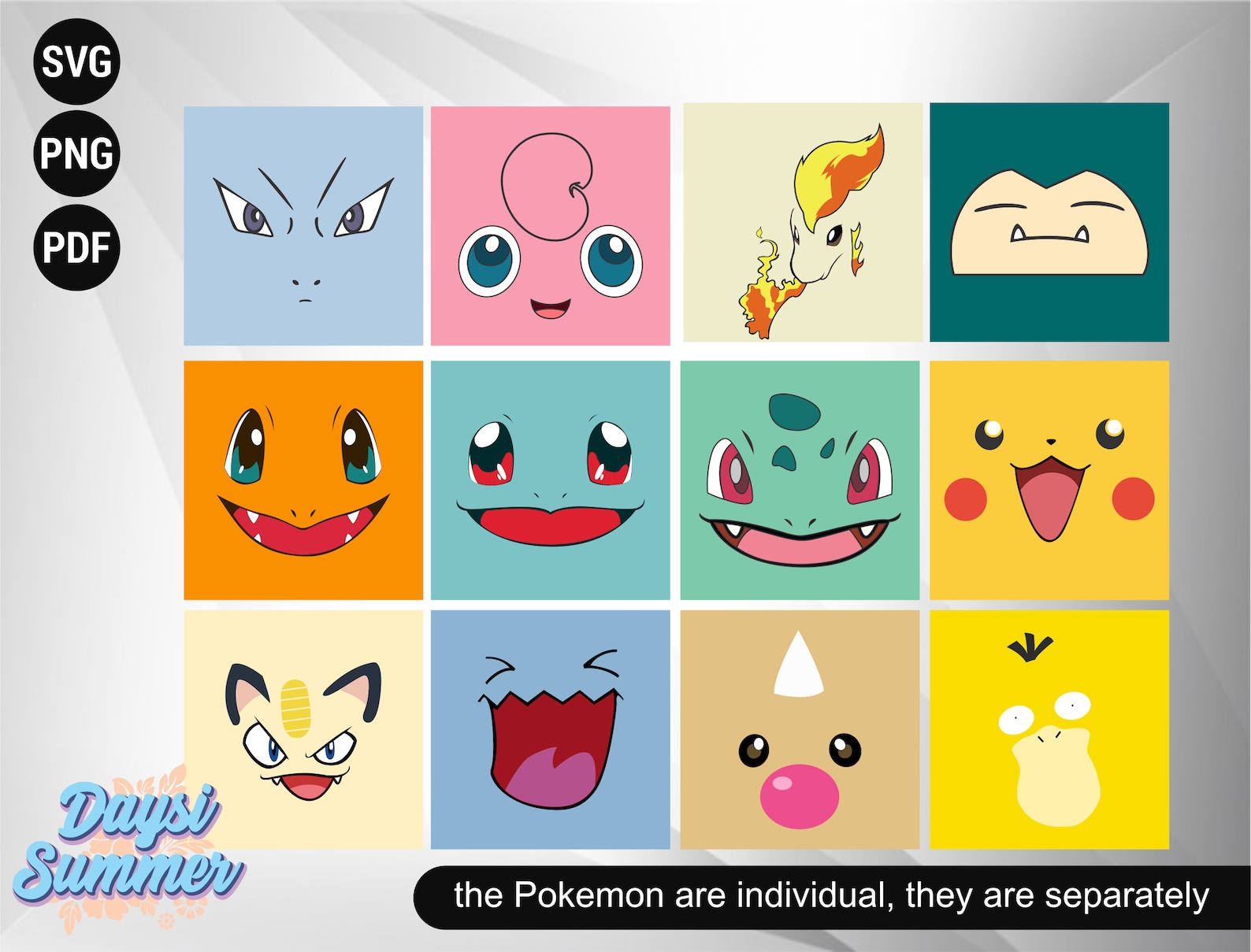 Pokemon face svg eps pdf png prit sublimation file Etsy