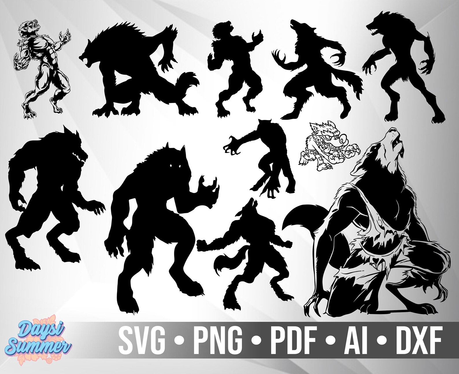 WEREWOLF SILHOUETTE svg png dxf pdf Ai | Etsy
