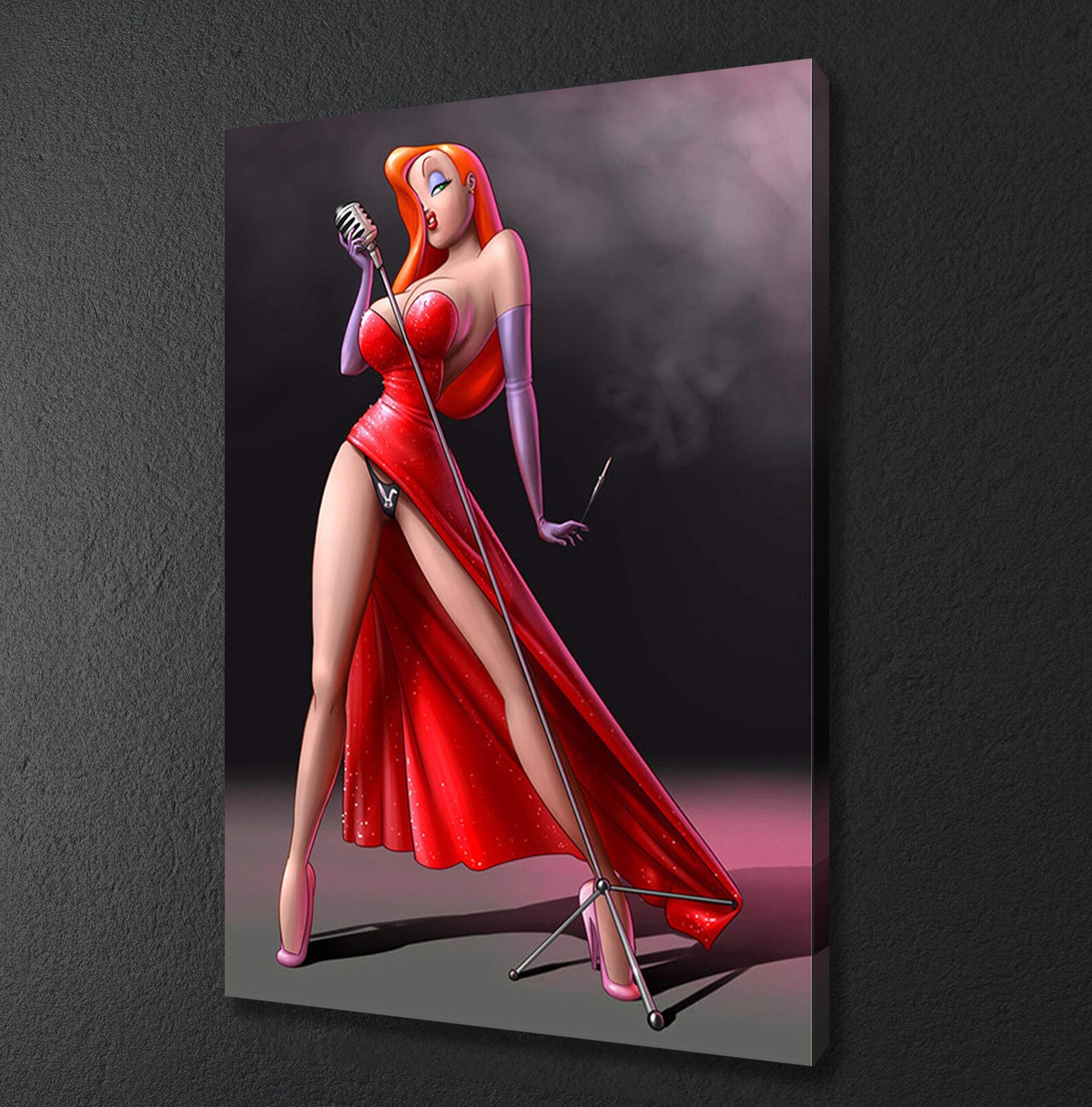 Jessica Rabbit Looney Tunes Art Wall Decor Framed Canvas Free Etsy