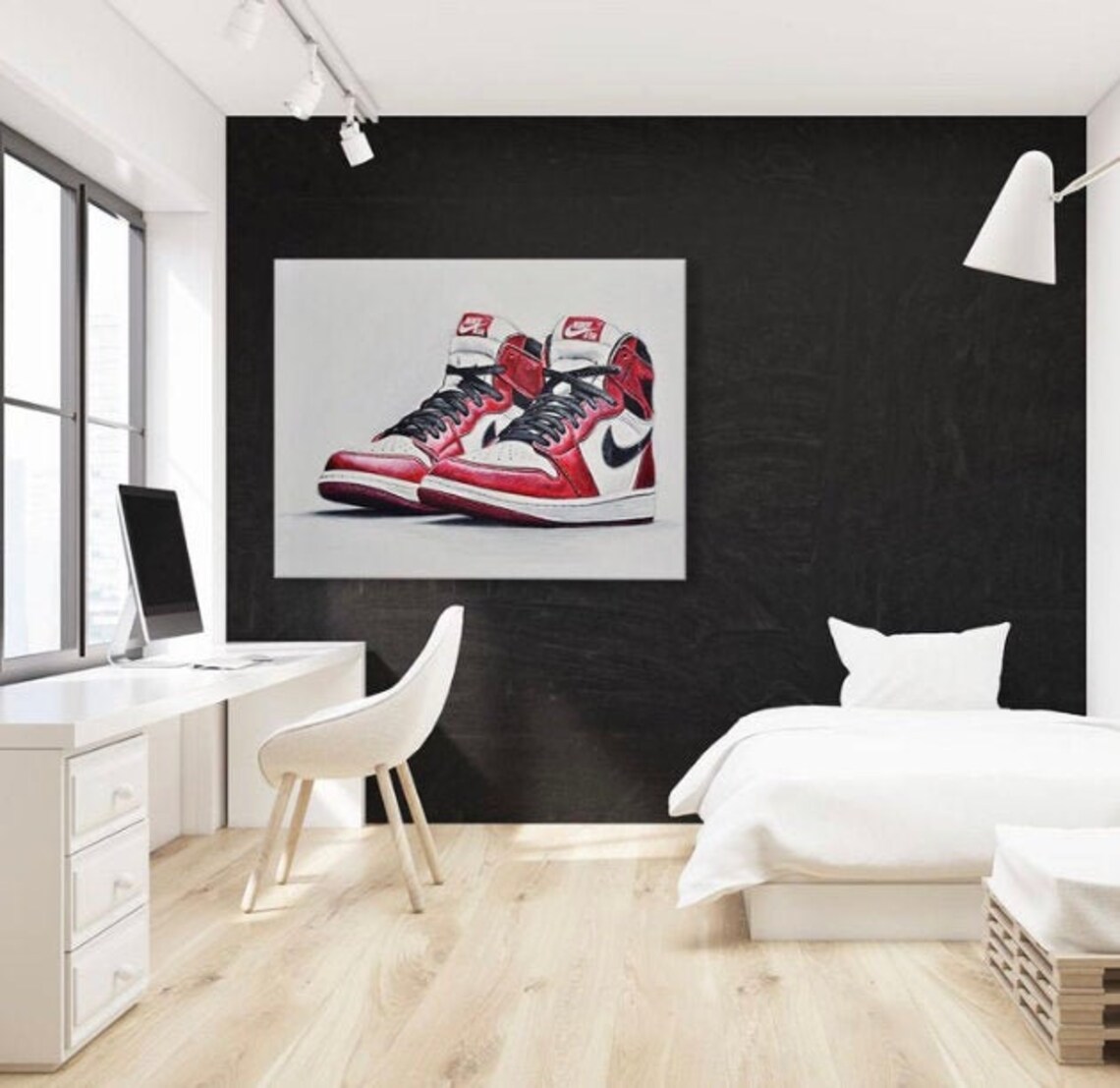 Nike Jordan 1 Motivational Art Wall Decor Framed Canvas Free Etsy