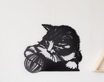 Cat Metal Wall Art: Modern Home Decor, Cat Lover Gift