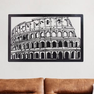 Rome Colosseum Metal Wall Art, City of Lovers, Unique Travel Decor, Italy Landmark, Oversized Indoor Decoration, Valentine Day Gifts