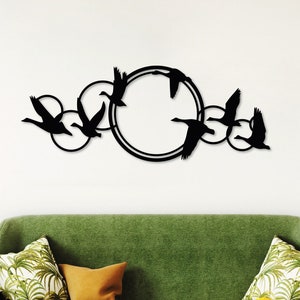 Metal Bird Flock Wall Art, Geese Wall Decoration, Farmhouse Wall Decor, Nature Wildlife Sign, Animal Lovers Gift, Free Birds, Unique Design