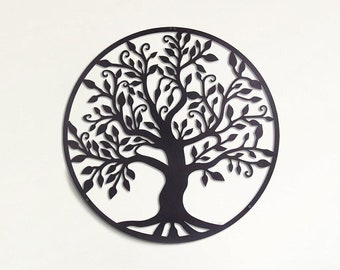 Décoration murale Arbre de vie en métal : arbre généalogique 3D