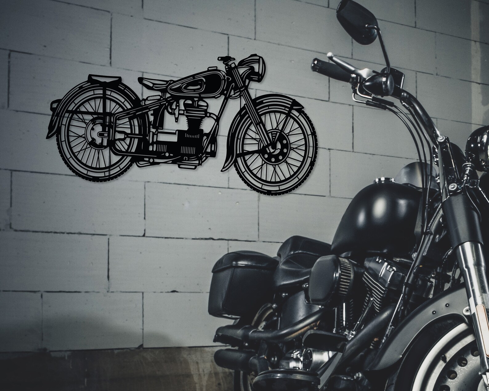 Metal Motorcycle Wall Art Motorbike Wall Decor Man Cave Etsy