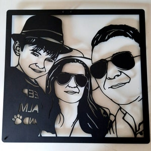 Custom Portrait from Photo, Custom Metal Wall Art, Personalized Photo Gifts, Metal Sculpture, Anniversary Gift, Birthday Gift, Gift to Lover
