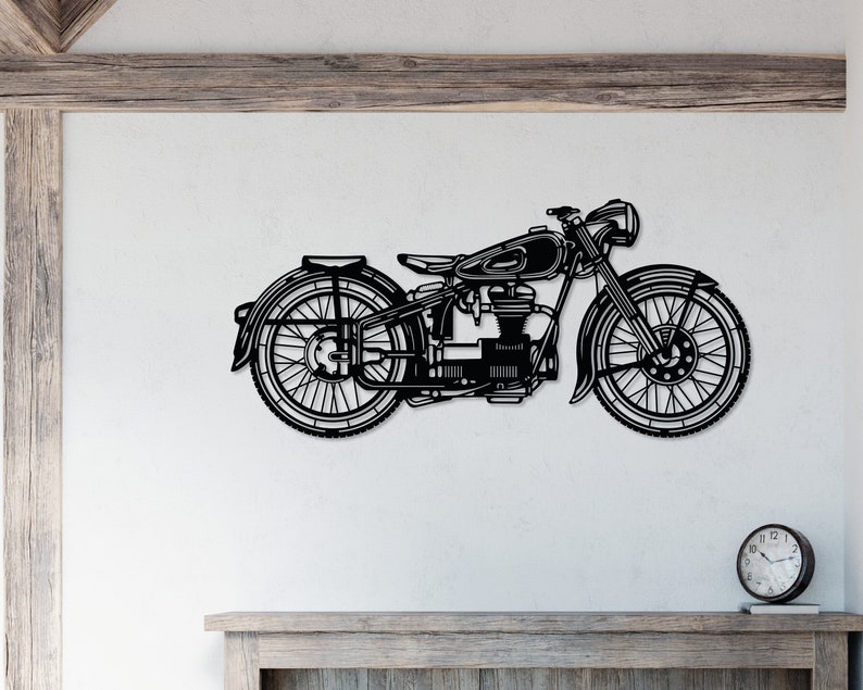 Metal Motorcycle Wall Art Motorbike Wall Decor Man Cave Etsy