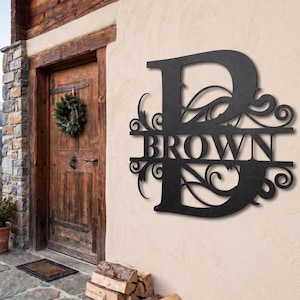 Custom Metal Family Name Sign, Personalized Home Decor